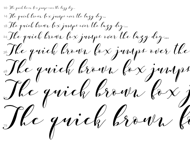 Paduka Script font waterfall